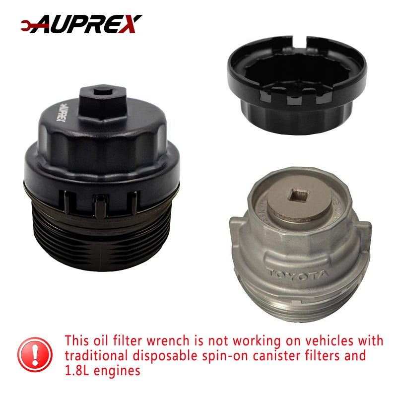 AUPREX Aluminum Oil Filter Wrench for Toyota Camry  Lexus  Tundra  4Runner  Highlander  RAV4 and More  64mm 14 Flutes  Black - Image 4